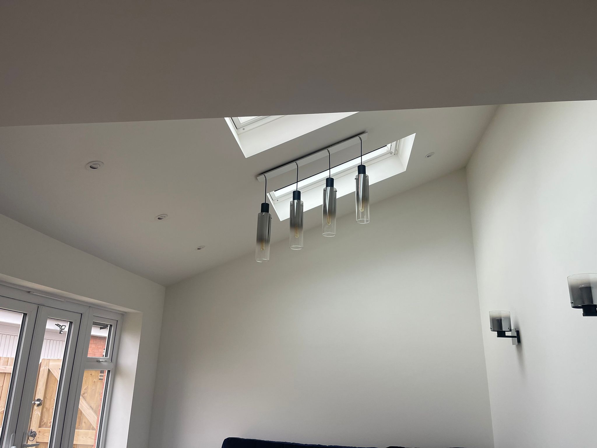 An image of a recent vaulted ceiling & roof window installation.